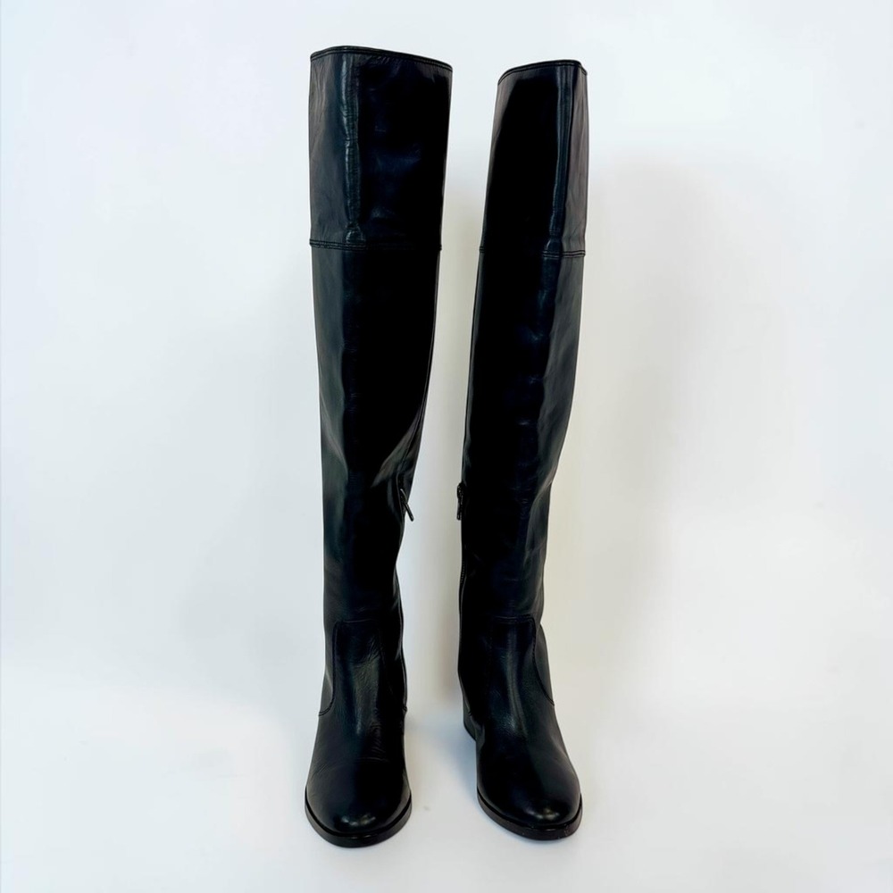 Frye Clara OTK Over The Knee Black Leather Boots Womens 8.5M - Picture 7 of 14